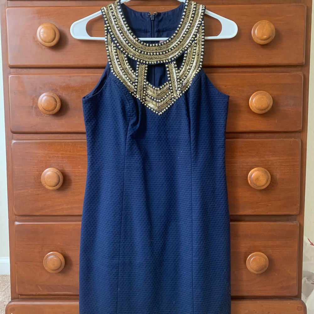 Lilly Pulitzer Navy Blue Carlton Shift Dress